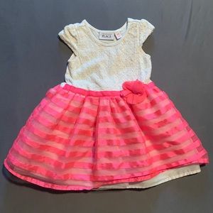 Girls dress crochet lace top with pink bottom